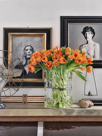 Matelasse' White Vase