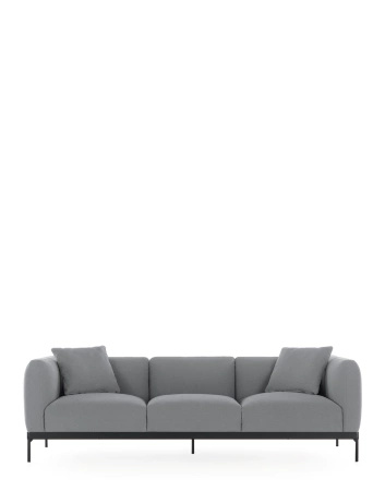 Asia Three-Seater Sofa (Cotone Plain) Gray
