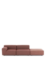 Plastics Outdoor Liberty 2 Seater + 1 Pouf Obi Check Sofa Rdzawy