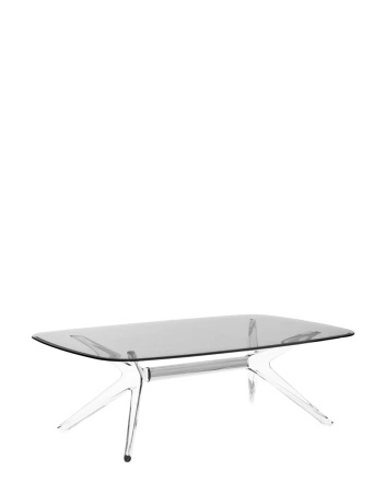 Blast Rectangular Table Transparent Smoky Chrome
