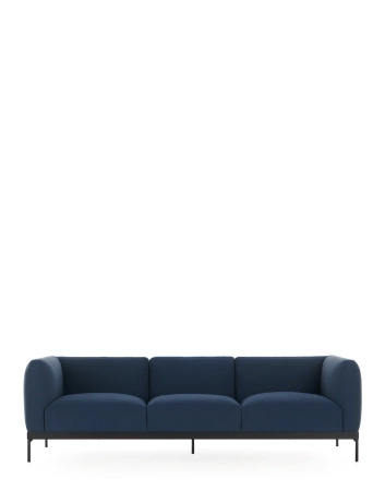 Asia Three-Seater Sofa (Cotone Plain) Blue