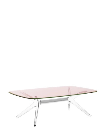 Blast Rectangular Table Transparent Chrome Pink