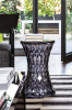 Stone Metal Stolik Pomocniczy Chrom