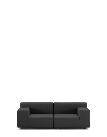 Plastics Tech Fabric Two-Seater Sofa Black