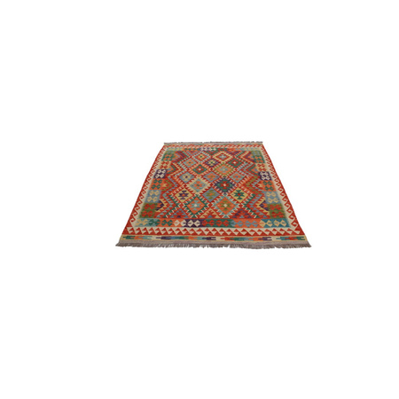 Wool kilim afghan rug multicolored 100422 207x155