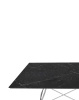 Glossy Marble Square 118x118 cm Chrome Black Marquina Table