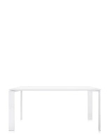 Four Rectangular 158x79 cm Stół Biały Biały