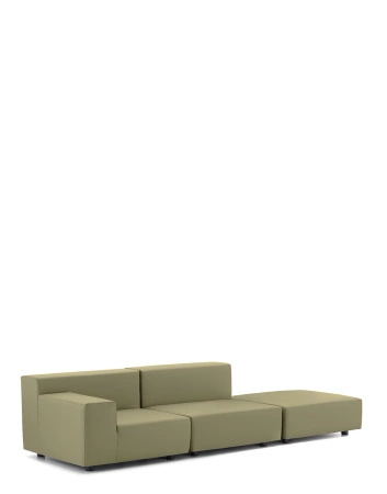 Plastics Tech Fabric Two-Seater + Pouf Sofa Green