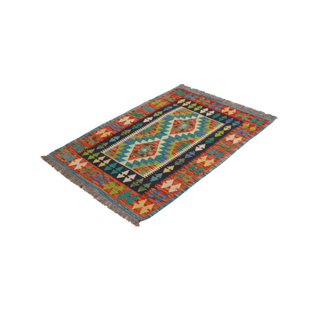 Wool kilim afghan rug multicolored 100021 125x86