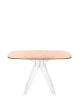  Sir Gio Square 120x120 cm Transparent Pink Table
