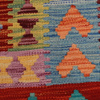 Wool kilim afghan rug multicolored 100460 245x175
