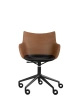 Q/Wood Basic Veneer Chair with Wheels Dark Wood Black FSC™