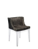 Mademoiselle Kravitz Chair Transparent Faux-Fur Snake Printed Fabric
