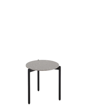 Undique Stolik Czarny Terrazzo Jasnoszary