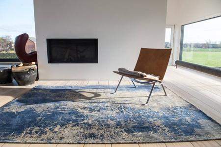 Louis de Poortere Mad Men Cracks Abyss Rug Blue 8629