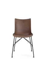 P/Wood Slatted Ash Krzesło Ciemne Drewno Czarny FSC™