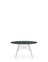 Glossy Round Ø128 cm Stół Chromowany Zielony