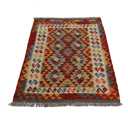 Wool kilim afghan rug multicolored 100133 143x94