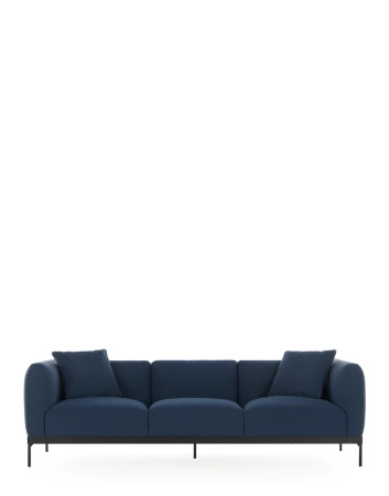 Asia Sofa Three-Seater (Cotone Plain) Niebieski