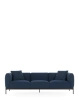 Asia Three-Seater Sofa (Cotone Plain) Blue