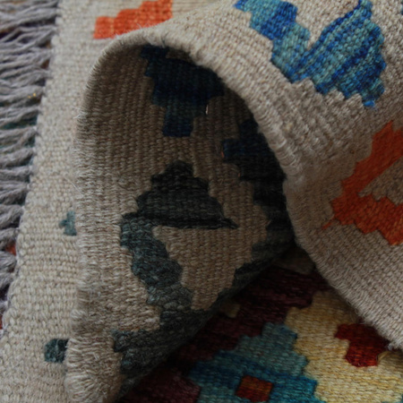 Wool kilim afghan rug multicolored 100038 113x86