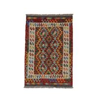 Dywan wełniany kilim afgański wielokolorowy 100312 145x97