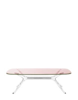 Blast Rectangular Table Transparent Chrome Pink