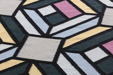 Gan Kilim Parquet Tetragon Blue Carpet