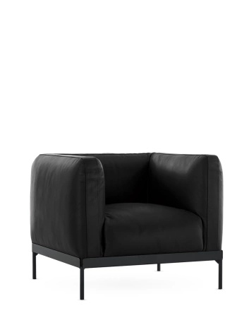 Asia Leather Black Armchair