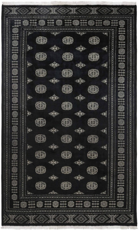 Pakistan Bokhara Wool Carpet Black 197 x 315