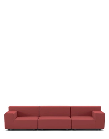 Plastics Tech Fabric Three-Seater Sofa Brick