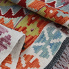 Wool kilim afghan rug multicolored 100365 140x100