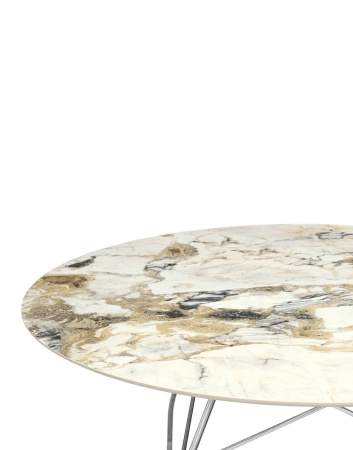 Glossy Round Ø128 cm Symphonie Chrome Table