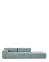 Plastics Outdoor Two-Seater + Pouf Sofa Zielony