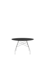 Glossy Marble Round Ø118 cm Chrome Black Marquina Table