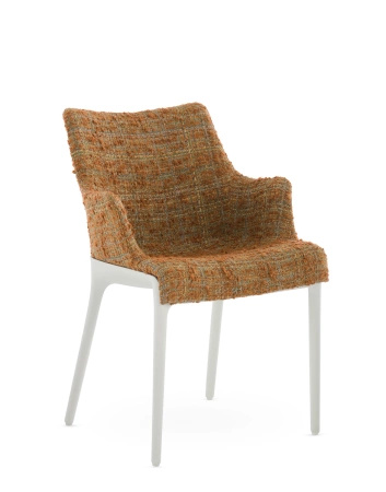 Eleganza Nia Peony Plain Chair White Orange