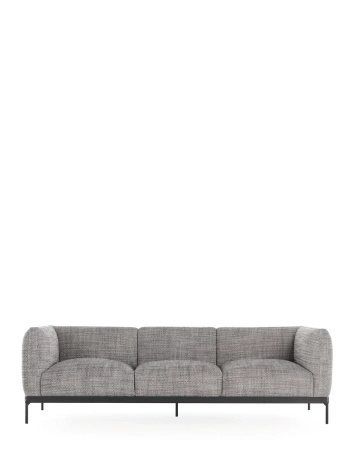 Asia Three-Seater Sofa (Cotone Structure) White and Black