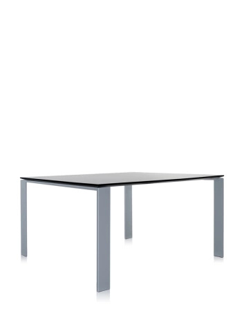 Four Square 128x128 cm Aluminum Table Black