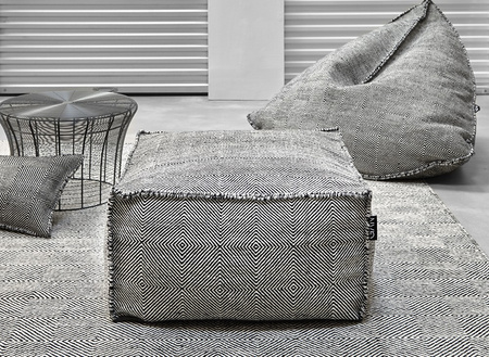 Gan Sail Square pouf Black