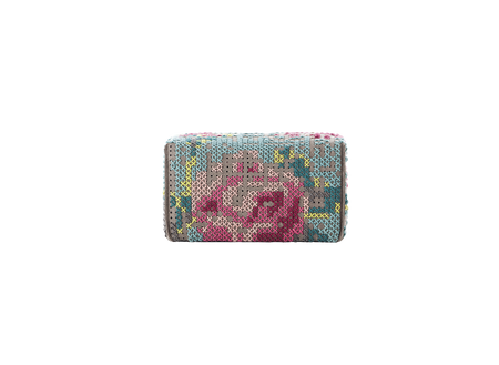 Gan Canevas Flowers Square Colour pouf