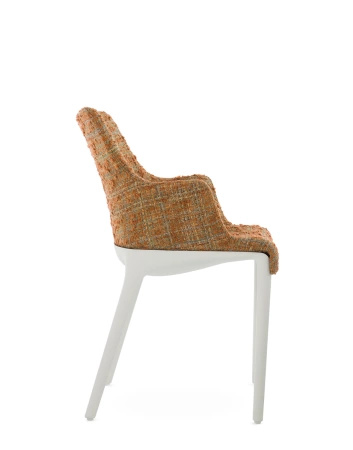 Eleganza Nia Peony Plain Chair White Orange