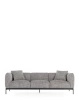 Asia Three-Seater Sofa (Cotone Structure) White and Black