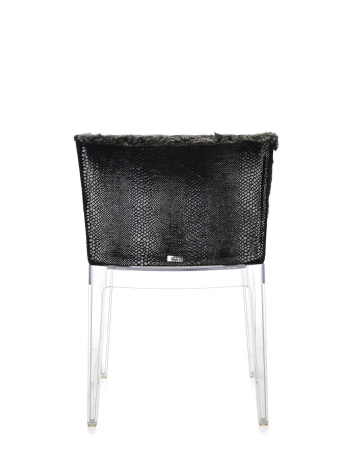 Mademoiselle Kravitz Chair Transparent Faux-Fur Snake Printed Fabric