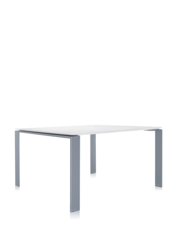 Four Square 128x128 cm Aluminum Table White