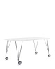 Max 160x80 cm Table on Wheels White Chrome Plated
