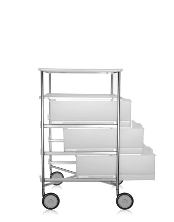 Mobil 3 Drawers / 1 Shelf With Wheels Dresser White