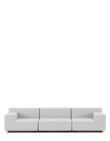 Plastics Tech Fabric Three-Seater Sofa White
