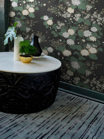Florence Broadhurst Slub Charcoal Carpet 039405
