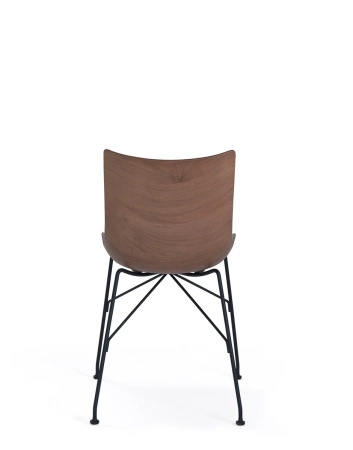 P/Wood Slatted Ash Krzesło Ciemne Drewno Czarny FSC™