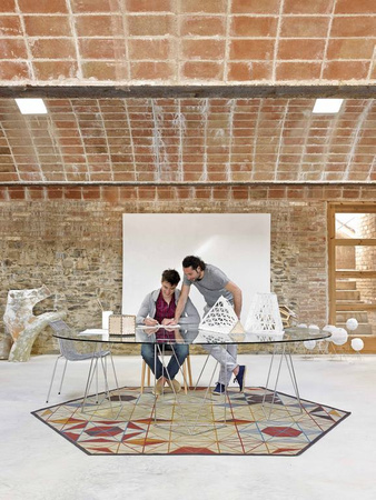 Gan Kilim Hexa Orange carpet 261x300